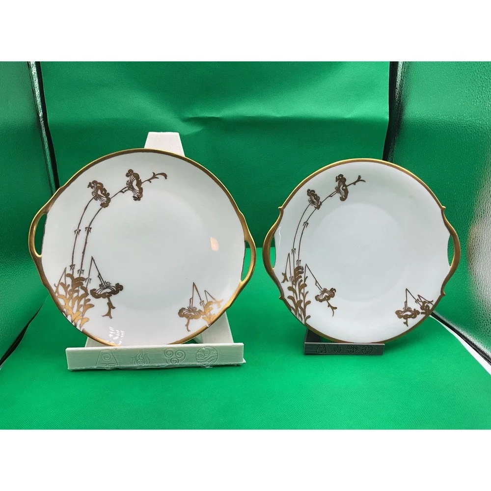 Thomas Vintage Porcelain Platter Set Gold Lily Circa 1939‎